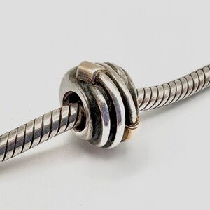 Pandora Rope Sterling Silver & 14k Yellow Gold Retired Charm